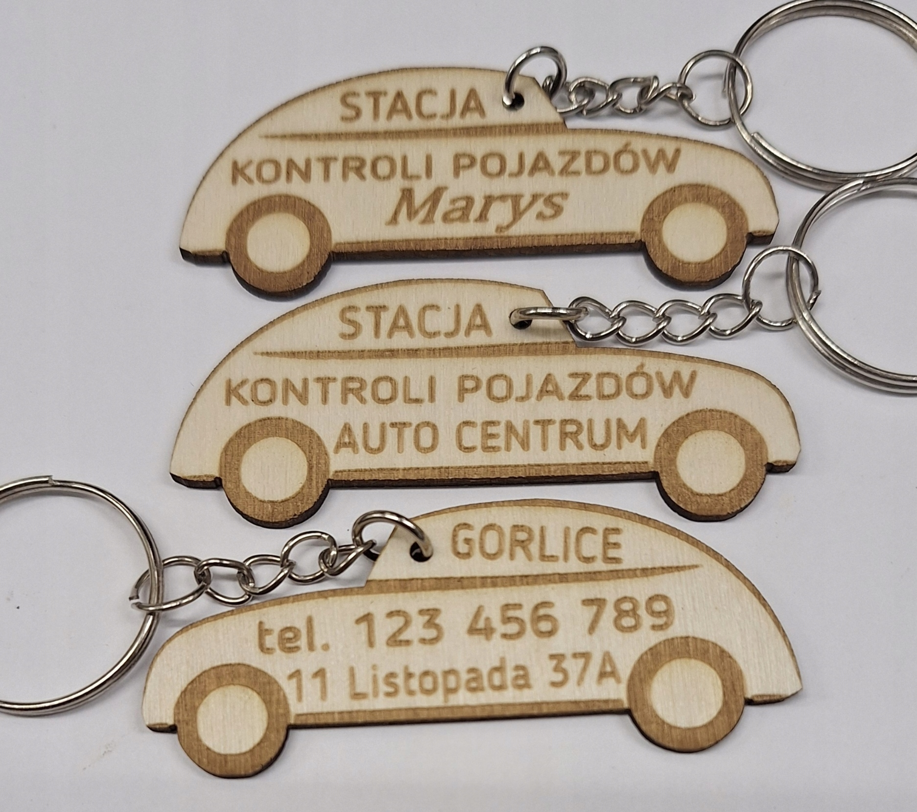 Brelok Reklamowy EKO 50 szt. drewno sklejka grawerowany laserem HIT