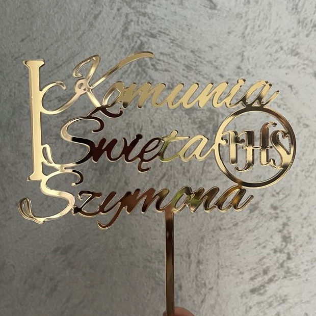 Topper Komunia Święta IHS + Imię - obrazek 2