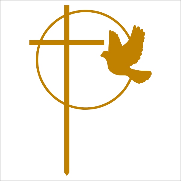 Topper Dekor Krzyż Gołąb Chrzest Komunia Bierzmowanie.