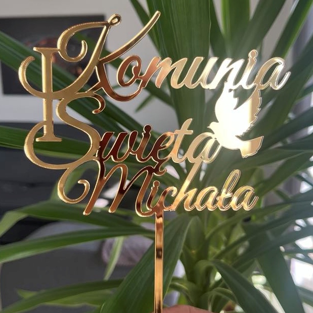 Topper: Pierwsza Komunia Święta + Imię - obrazek 3