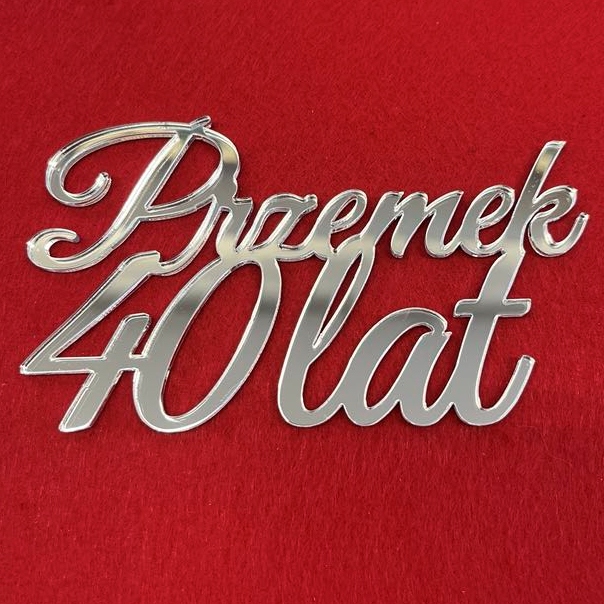 Dekor na bok tortu: Urodziny + Wiek + Imię