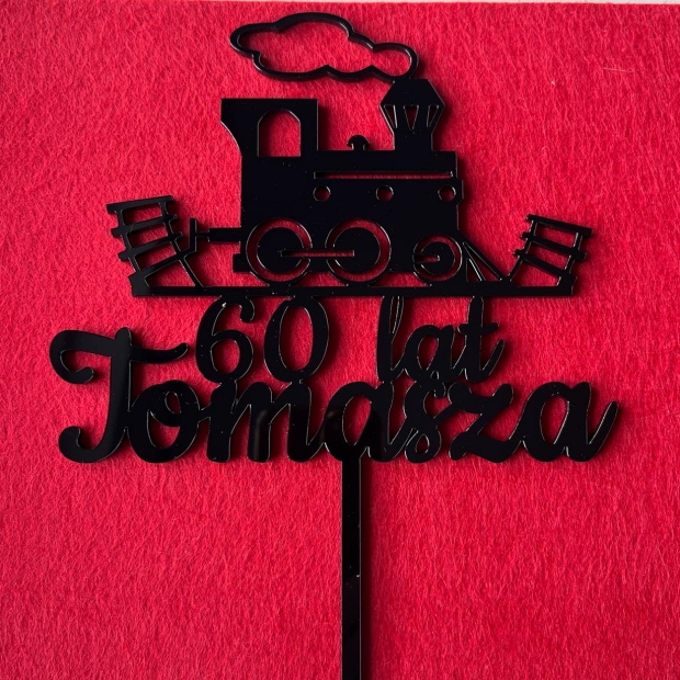 Topper: Urodziny + Wiek + Imię + grafika: Lokomotywa - obrazek 2