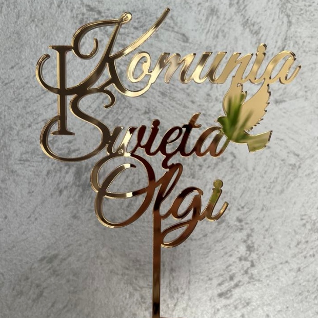 Topper: Pierwsza Komunia Święta + Imię - obrazek 2