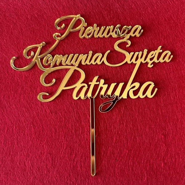 Topper: Pierwsza Komunia Święta + Imię - obrazek 2