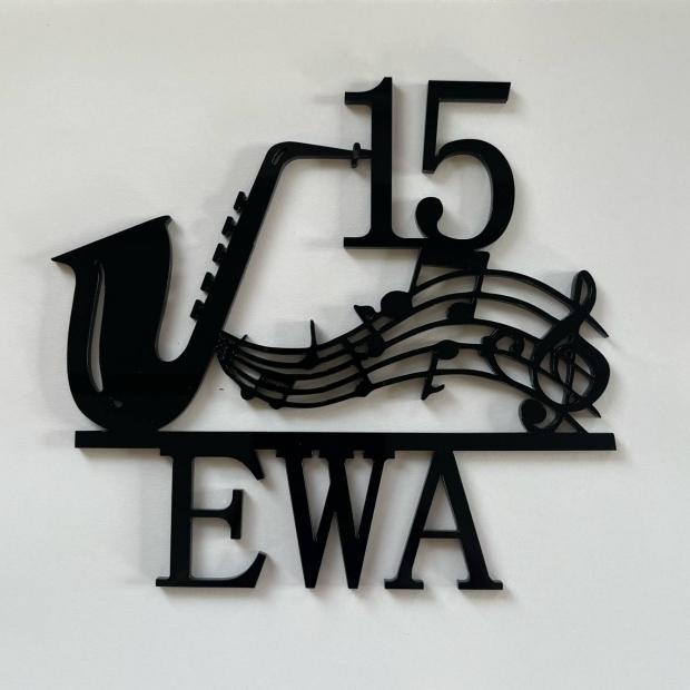 Topper: Urodziny + Wiek + Imię + grafika: Saksofon - obrazek 2