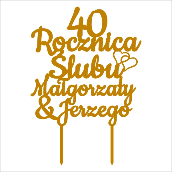 Topper: Rocznica Ślubu + Imiona - obrazek 2