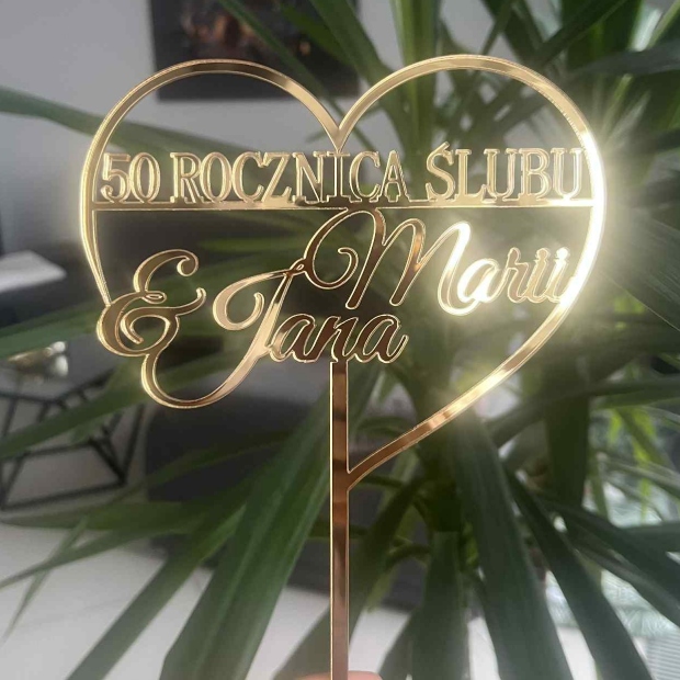 Topper: Rocznica Ślubu + Liczba + Imiona - obrazek 2