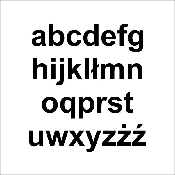 Litery, Cyfry: czcionka "Arial" - obrazek 4