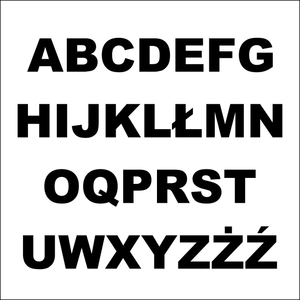 Litery, Cyfry: czcionka "Arial Black" - obrazek 2